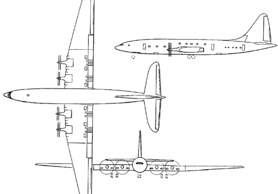Самолет Bristol 167 Brabazon (England) (1949) - чертежи, габариты, рисунки