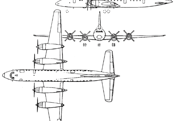 Самолет Bristol 175 Britannia (England) (1952) - чертежи, габариты, рисунки