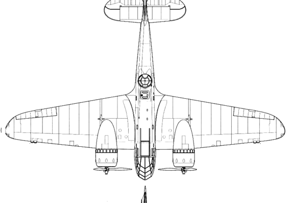 Самолет Bristol Blenheim Mk I - чертежи, габариты, рисунки