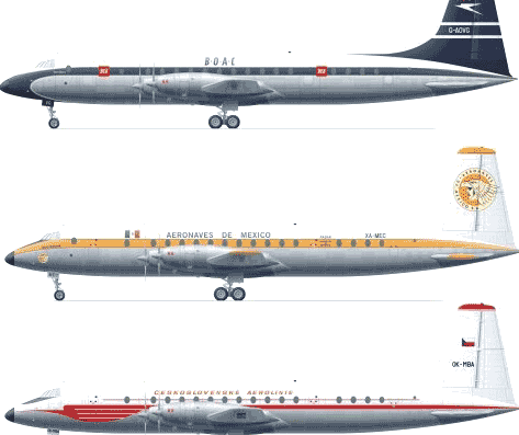 Самолет Bristol Britannia 300 - чертежи, габариты, рисунки