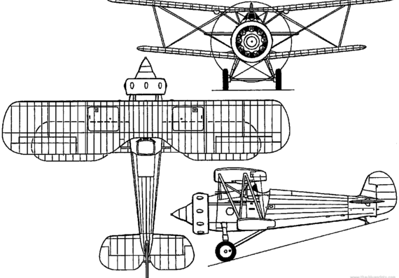 Самолет Bristol Bullpup (England) (1928) - чертежи, габариты, рисунки