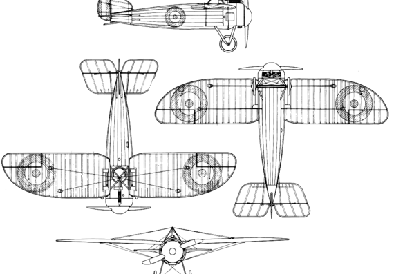 Самолет Bristol M-1 Bullet - чертежи, габариты, рисунки