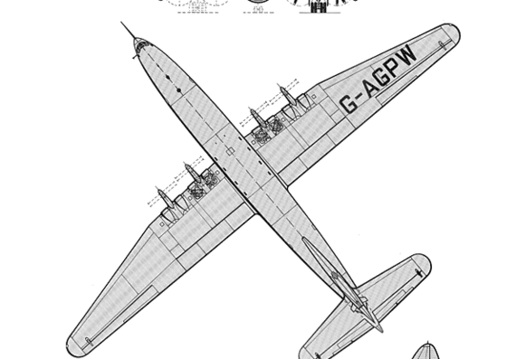 Самолет Bristol Type 167 Brabazon - чертежи, габариты, рисунки