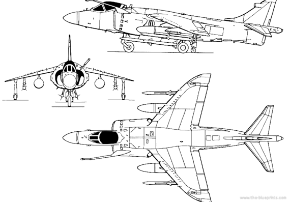 Самолет British Aerospace FRS Mk.1 Sea Harrier - чертежи, габариты, рисунки