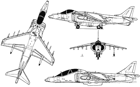 British Aerospace Harrier GR 7 - drawings, dimensions, figures