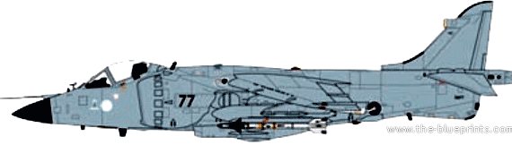 Самолет British Aerospace Sea Harrier FRS-1 - чертежи, габариты, рисунки