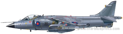 Самолет British Aerospace Sea Harrier FRS.1 - чертежи, габариты, рисунки