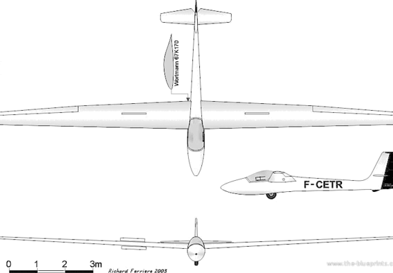 Самолет CARMAM JP-15-36 - чертежи, габариты, рисунки