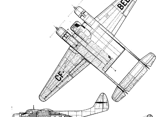 CCF Burnelli CBY-3 aircraft - drawings, dimensions, figures