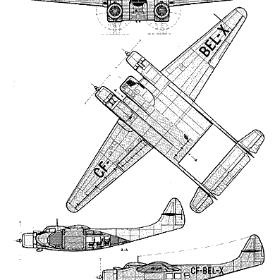 Самолет CCF Burnelli CBY-3 Loadmaster - чертежи, габариты, рисунки