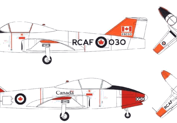 Самолет Canadair CT-114 - чертежи, габариты, рисунки