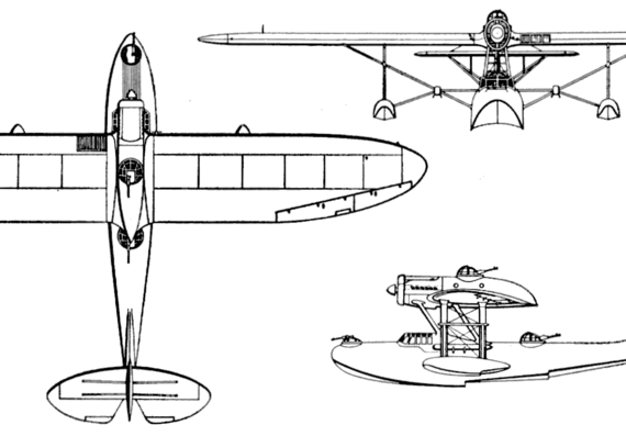 Самолет Cant Z501 - чертежи, габариты, рисунки