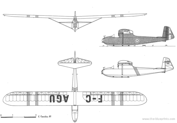 Самолет Castel C-301 S - чертежи, габариты, рисунки