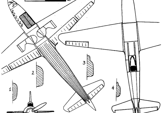 Самолет Caudron C-460 Rafale - чертежи, габариты, рисунки