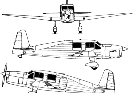 Самолет Caudron C-635 Simoun - чертежи, габариты, рисунки