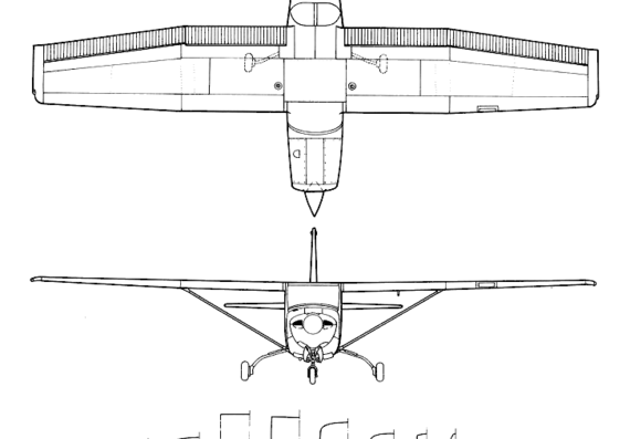 Самолет Cessna 172 RG Cutlass - чертежи, габариты, рисунки