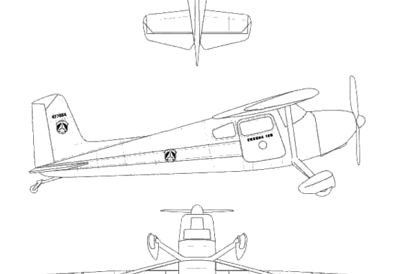 Cessna 180 aircraft - drawings, dimensions, figures