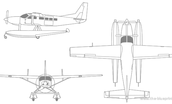Самолет Cessna Caravan Amphibian - чертежи, габариты, рисунки