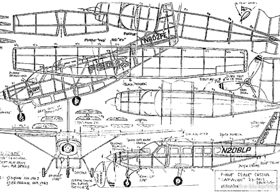 Самолет Cessna Caravan C208 - чертежи, габариты, рисунки