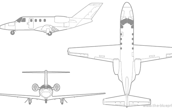 Самолет Cessna Citation CJ1+ - чертежи, габариты, рисунки