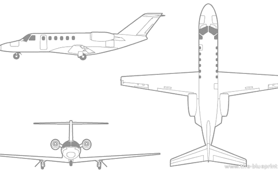 Самолет Cessna Citation CJ2+ - чертежи, габариты, рисунки
