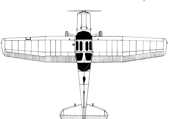 Самолет Cessna L-19_O-1 Bird Dog - чертежи, габариты, рисунки