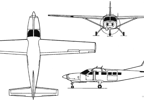 Самолет Cessna Model 208 Caravan (USA) (1982) - чертежи, габариты, рисунки