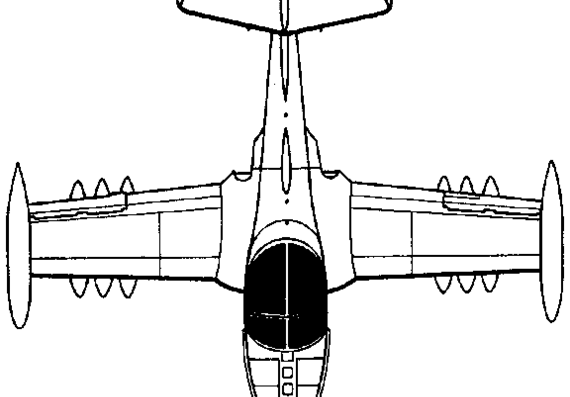 Самолет Cessna Model 318 / T-37 / A-37 Dragonfly (USA) (1954) - чертежи, габариты, рисунки