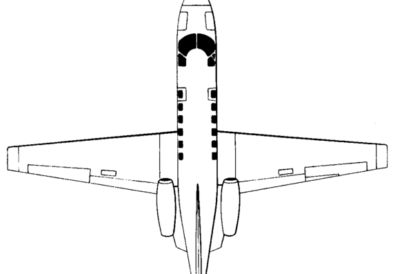 Самолет Cessna Model 550 Citation II (USA) (1977) - чертежи, габариты, рисунки