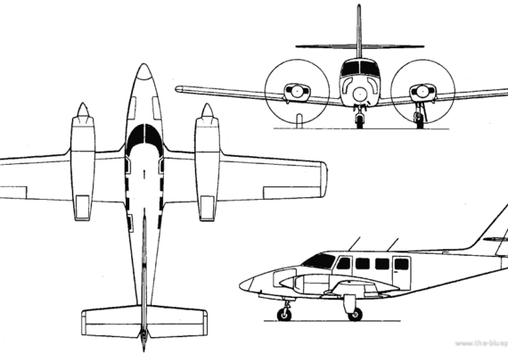 Самолет Cessna Model T303 Crusader (USA) (1978) - чертежи, габариты, рисунки
