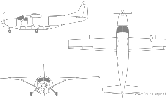 Самолет Cessna Super Cargomaster - чертежи, габариты, рисунки
