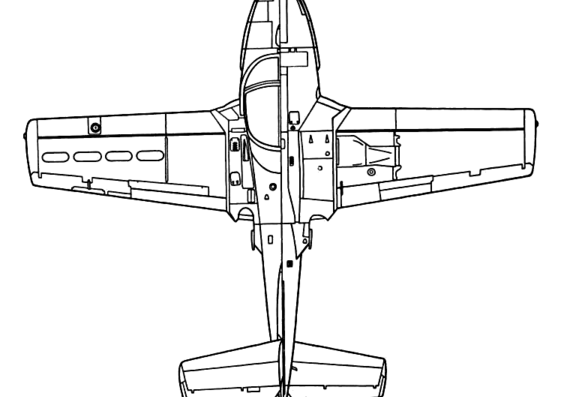 Самолет Cessna T-37 Dragonfly - чертежи, габариты, рисунки