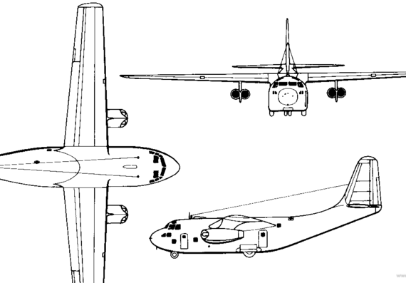 Самолет Chase XCG-20A (USA) (1951) - чертежи, габариты, рисунки