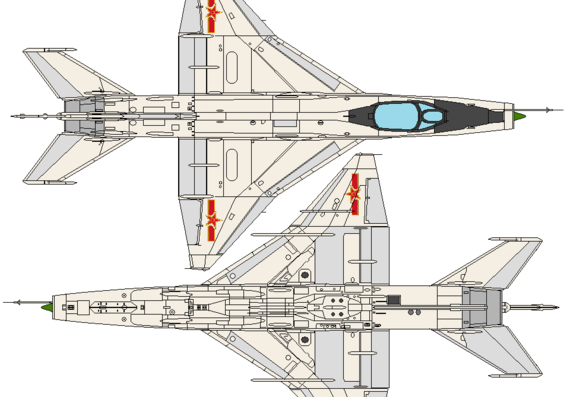 Chengdu J-7b aircraft - drawings, dimensions, figures