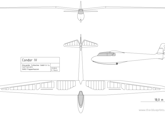 Самолет Condor IV - чертежи, габариты, рисунки