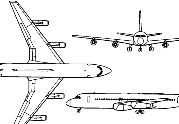 Convair 880 (USA) aircraft (1959) - drawings, dimensions, figures