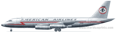 Самолет Convair 990 - чертежи, габариты, рисунки