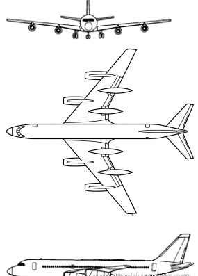 Самолет Convair 990 (USA) (1961) - чертежи, габариты, рисунки