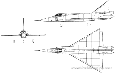 Самолет Convair F-102A Delta Dagger - чертежи, габариты, рисунки