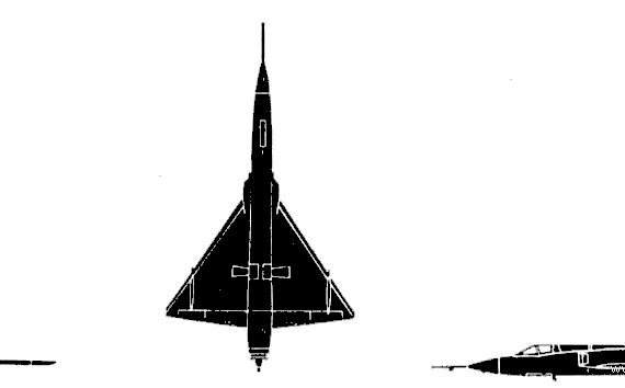 Самолет Convair F-106 Delta Dart - чертежи, габариты, рисунки