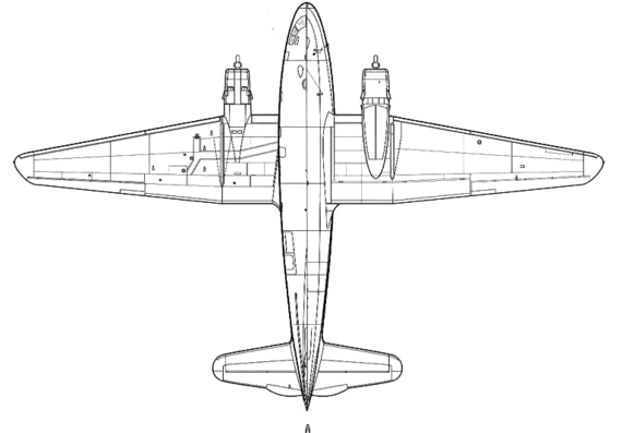 Самолет Curtiss C-46 Commando - чертежи, габариты, рисунки