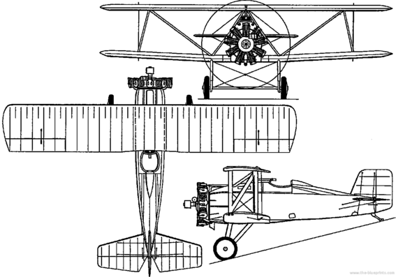 Самолет Curtiss F4C (USA) (1924) - чертежи, габариты, рисунки