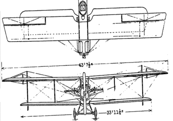 Самолет Curtiss J4N Jenny - чертежи, габариты, рисунки