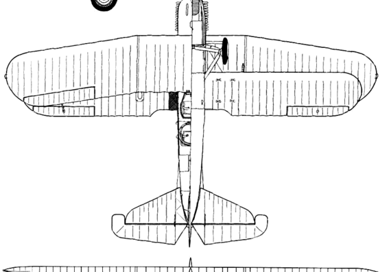 Самолет Curtiss O-1B Falcon - чертежи, габариты, рисунки