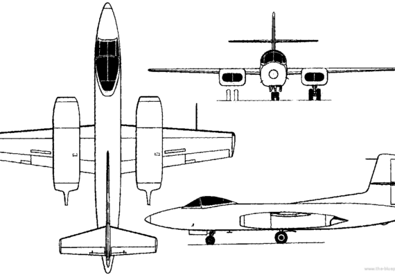 Самолет Curtiss XF-87 (USA) (1948) - чертежи, габариты, рисунки