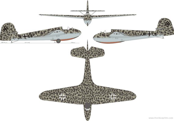 Самолет DFS 108-53F Stummel Habicht - чертежи, габариты, рисунки