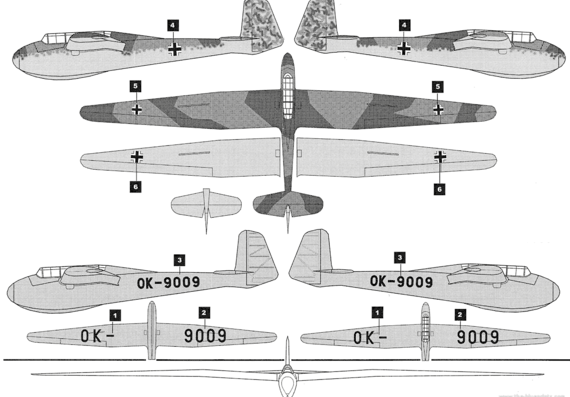 Самолет DFS Kranich II Sailplane - чертежи, габариты, рисунки