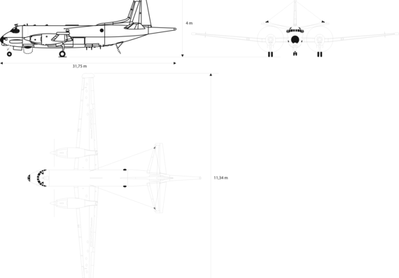 Самолет Dassault ATL2 - чертежи, габариты, рисунки