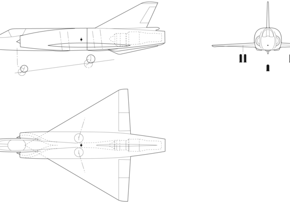 Самолет Dassault BALZAC - чертежи, габариты, рисунки