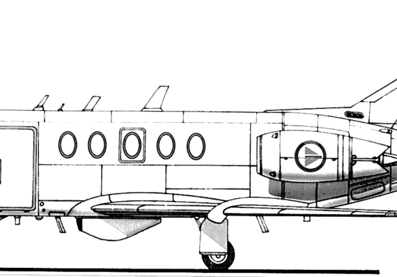 Самолет Dassault DA-20 Falcon - чертежи, габариты, рисунки